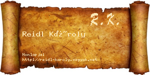 Reidl Károly névjegykártya